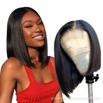 4by4 Lace Frontal Bob Wig Pre Plucked With Babyhair Cuticle Aligned Raw Virgin Human Hair Bob Lace Front Wigs For Black Women